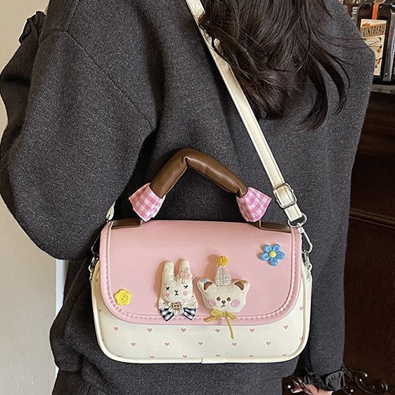 Damen Umhängetasche mit verspieltem Tiermotiv und praktischen Fächern Nord Taschen