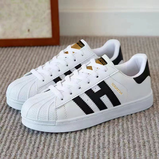 Damen Sportliche Freizeit Sneakers mit Lederoberfläche und rutschfester Sohle - Arvani