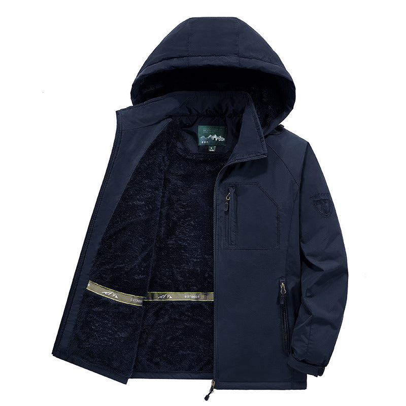 Herren Modische Winterjacke mit Fleece-Futter und Kapuze Nord Taschen