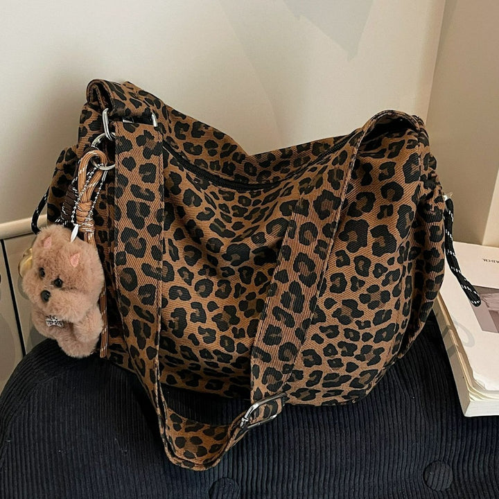 Damen praktische Schultertasche mit Leopardenmuster Nord Taschen