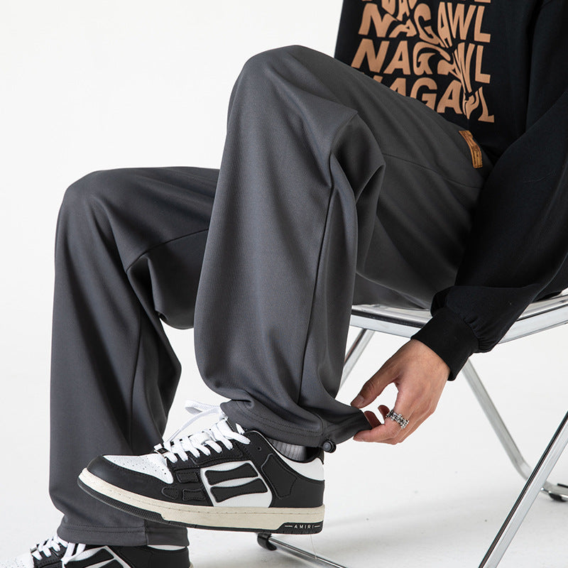 Herren Lounge-Jogginghose im Oversize-Straßenstil mit extra weitem Bein und Kordelzug Nord Taschen