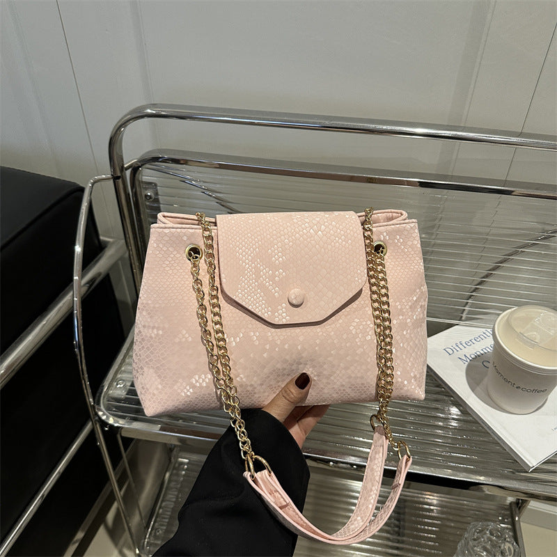 Damen elegante Umhängetasche mit schimmerndem Schlangenprägung Nord Taschen