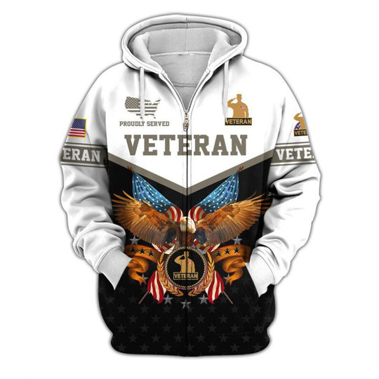 Herren Kapuzensweater mit amerikanischem Veteranenmotiv Nord Taschen