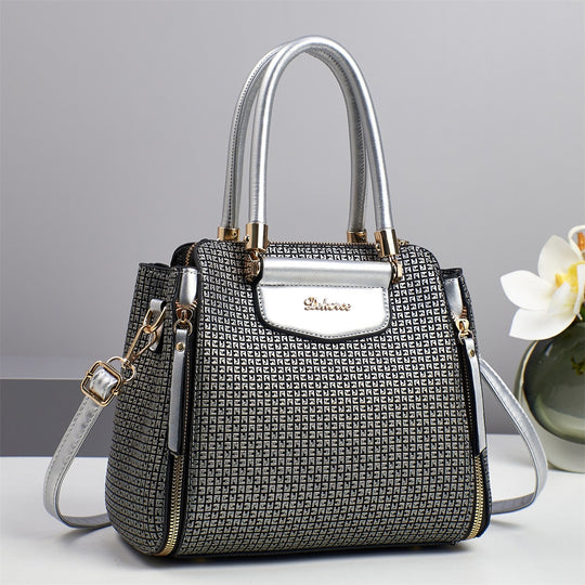 Damen elegante Handtasche mit strukturierter Oberfläche und glanzvollen Akzenten Nord Taschen