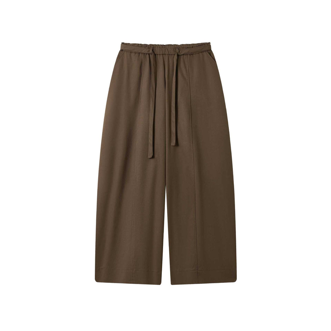 Damen Culotte-Hose mit hoher Taille weitem Bein und Bindegürtel Nord Taschen