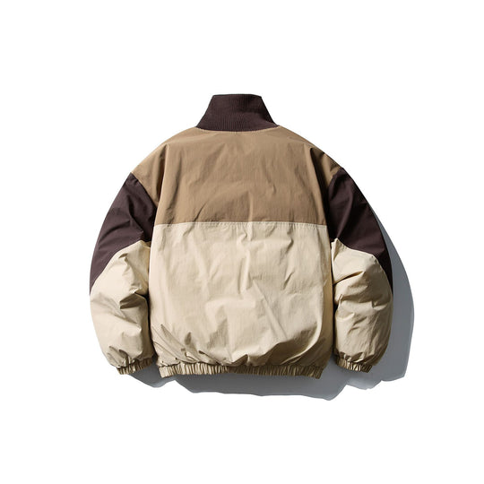 Herren Wattierter Boxy-Bomber mit hohem Rippenkragen und elastischem Saum Nord Taschen