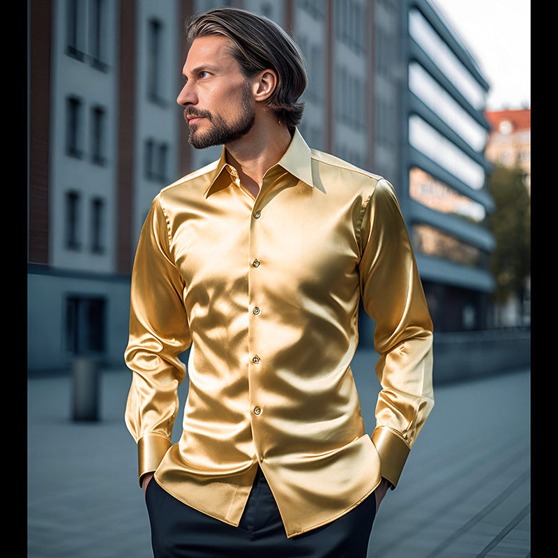 Herren elegante und glänzende Hemd