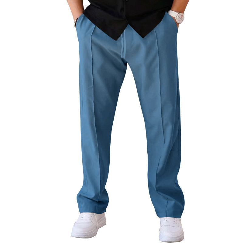 Herren elegante Freizeithose mit geradem Schnitt und klassischen Falten
