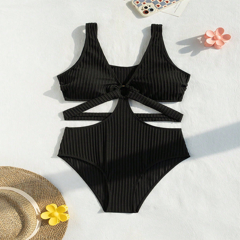 Damen Einteiler Badeanzug mit raffinierten Cut-Out-Details Nord Taschen