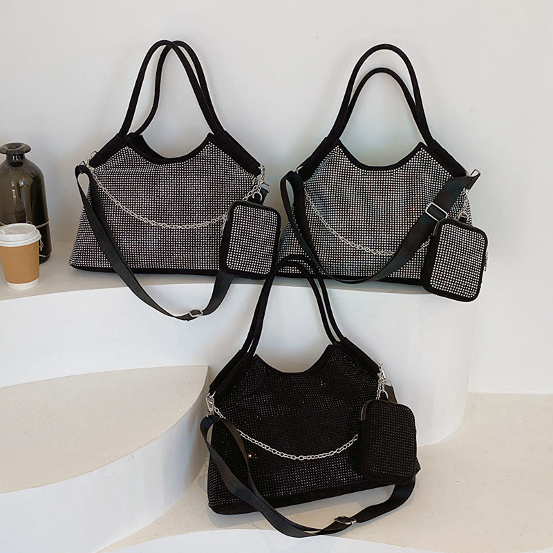 Damen modische Handtasche mit funkelnden Strassverzierungen Nord Taschen