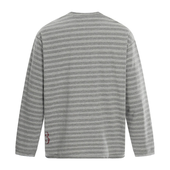 Herren Langärmeliges Streifen-Shirt mit Rundhalsausschnitt und Gothic-Print Nord Taschen