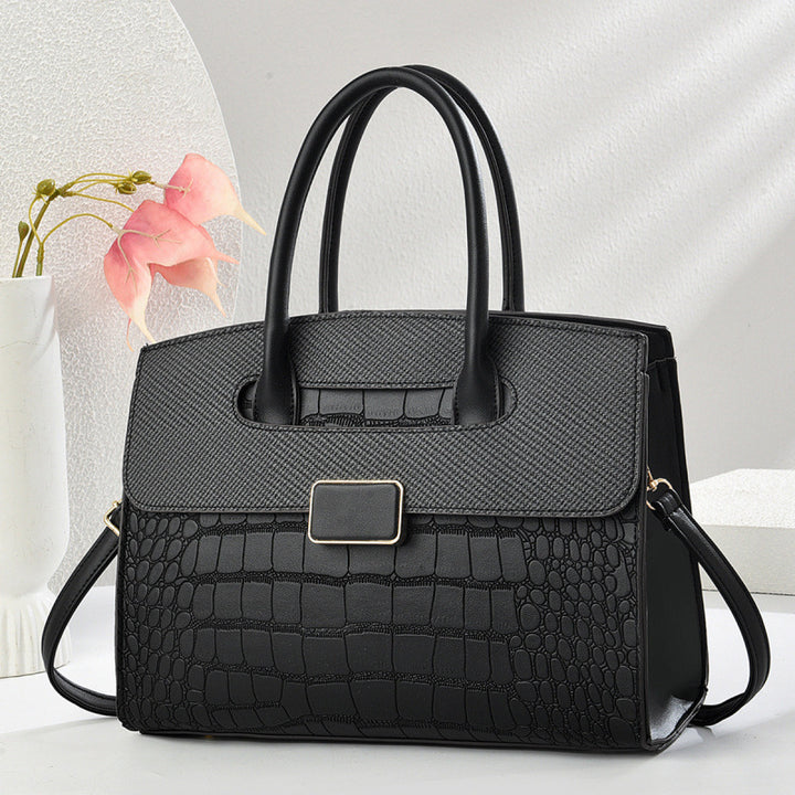 Damen Handtasche im eleganten Krokodil-Leder-Look mit praktischem Verschluss Nord Taschen