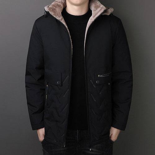 Herren Thermo-Parka mit Teddyfutter und Kapuze Nord Taschen