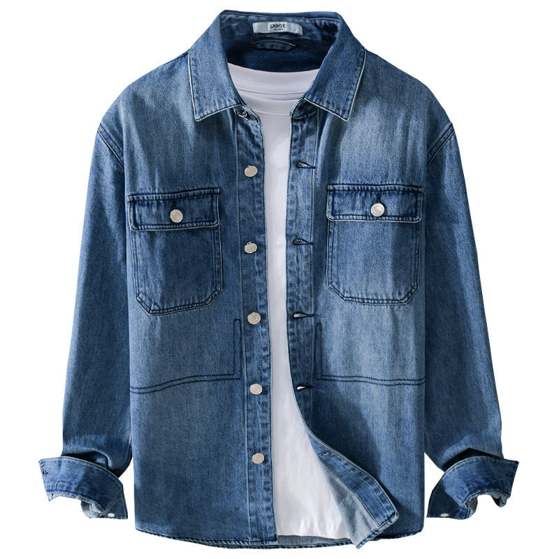 Herren Denim-Utility-Hemdjacke mit Brusttaschen und legerer Passform Nord Taschen