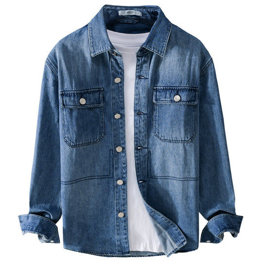 Herren Denim-Utility-Hemdjacke mit Brusttaschen und legerer Passform Nord Taschen
