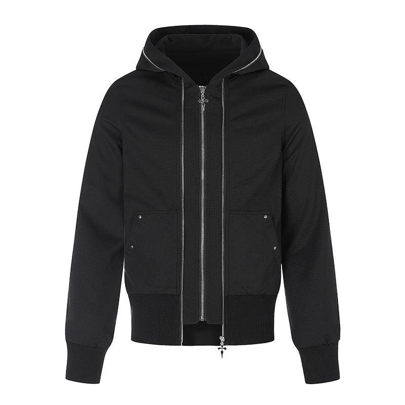 Damen Kapuzen-Sweatjacke mit hohem Stehkragen, kontrastierenden Ziernähten und durchgehendem Reißverschluss Nord Taschen