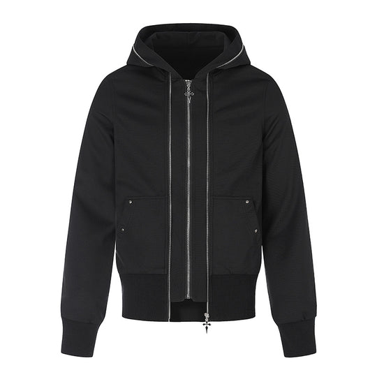 Damen Kapuzen-Sweatjacke mit hohem Stehkragen, kontrastierenden Ziernähten und durchgehendem Reißverschluss Nord Taschen