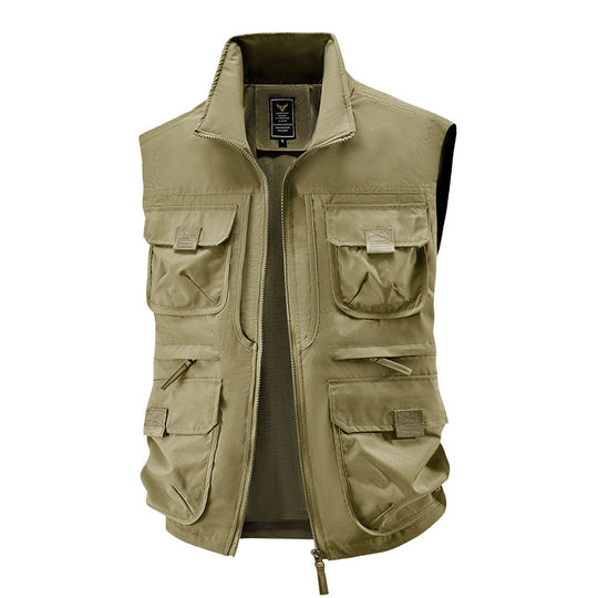 Herren taktische Multifunktionsweste mit zahlreichen Mehrzwecktaschen, leichtem Ripstop & Mesh‑Futter Nord Taschen