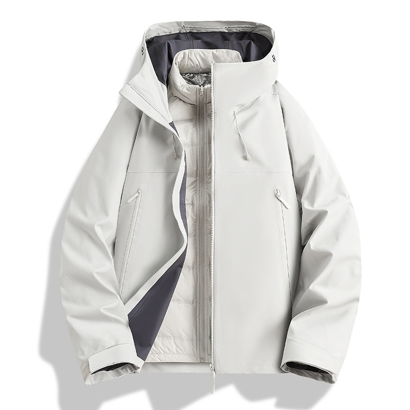 Herren Wasserdichte Softshell-Outdoorjacke mit verstellbarer Kapuze und atmungsaktiver Membran Nord Taschen