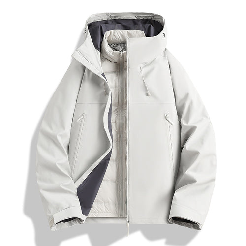 Herren Wasserdichte Softshell-Outdoorjacke mit verstellbarer Kapuze und atmungsaktiver Membran Nord Taschen