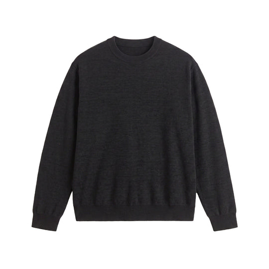Herren Feiner Rundhals‑Sweatpullover aus Terry‑Frottee mit geripptem Saum Nord Taschen