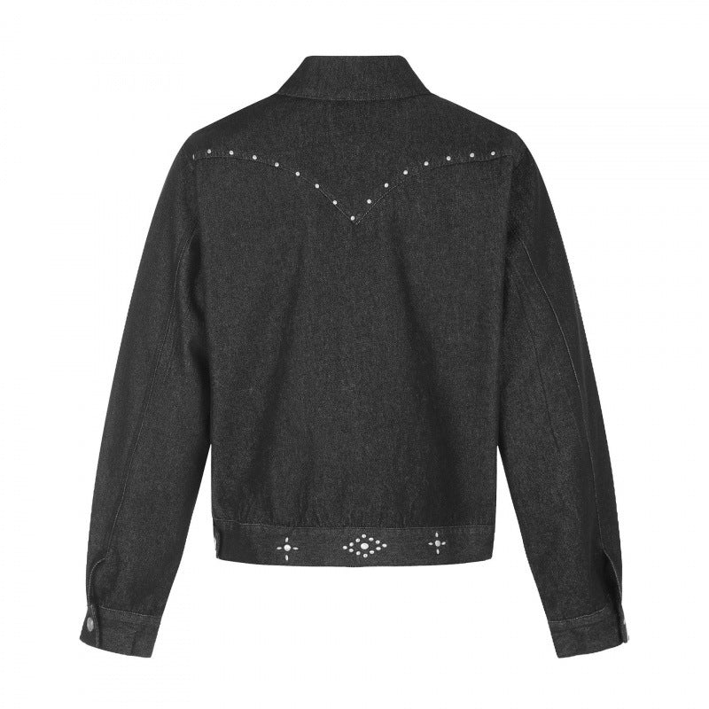 Herren Kurz geschnittene Canvas-Blousonjacke mit Nietenbesatz und Pattentaschen Nord Taschen