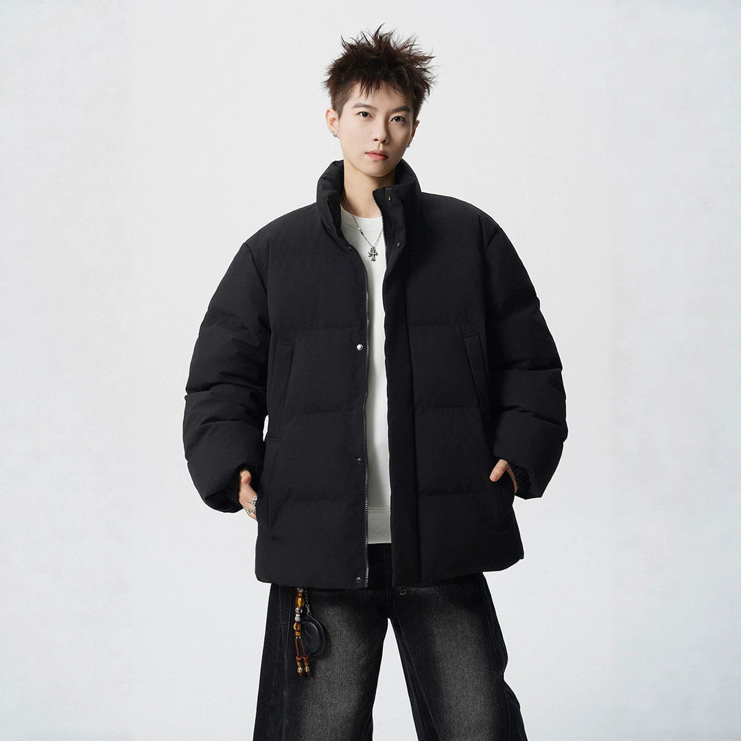 Herren Kurz geschnittene Oversize Steppjacke mit hohem Kragen Nord Taschen