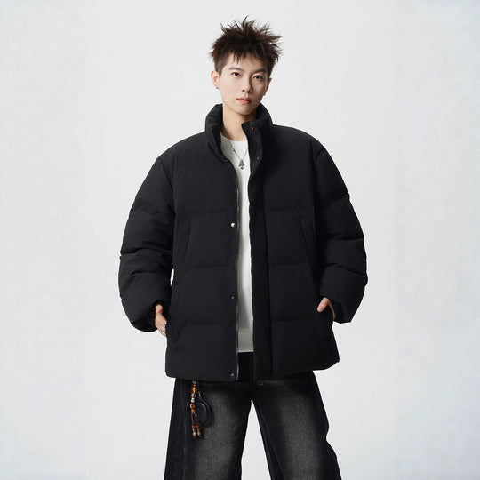 Herren Kurz geschnittene Oversize Steppjacke mit hohem Kragen Nord Taschen