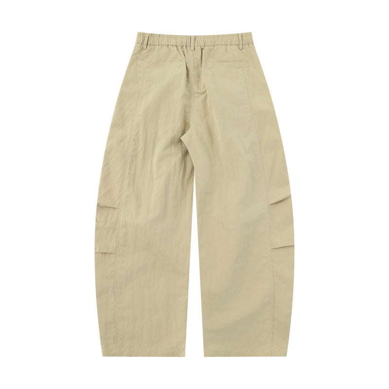 Damen Weite Ballonhose aus Baumwollmischung mit hohem Bund und elastischem Rückengummi Nord Taschen
