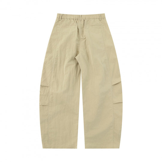 Damen Weite Ballonhose aus Baumwollmischung mit hohem Bund und elastischem Rückengummi Nord Taschen