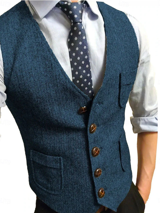 Herren Eleganter Weste aus Herringbone-Stoff Nord Taschen