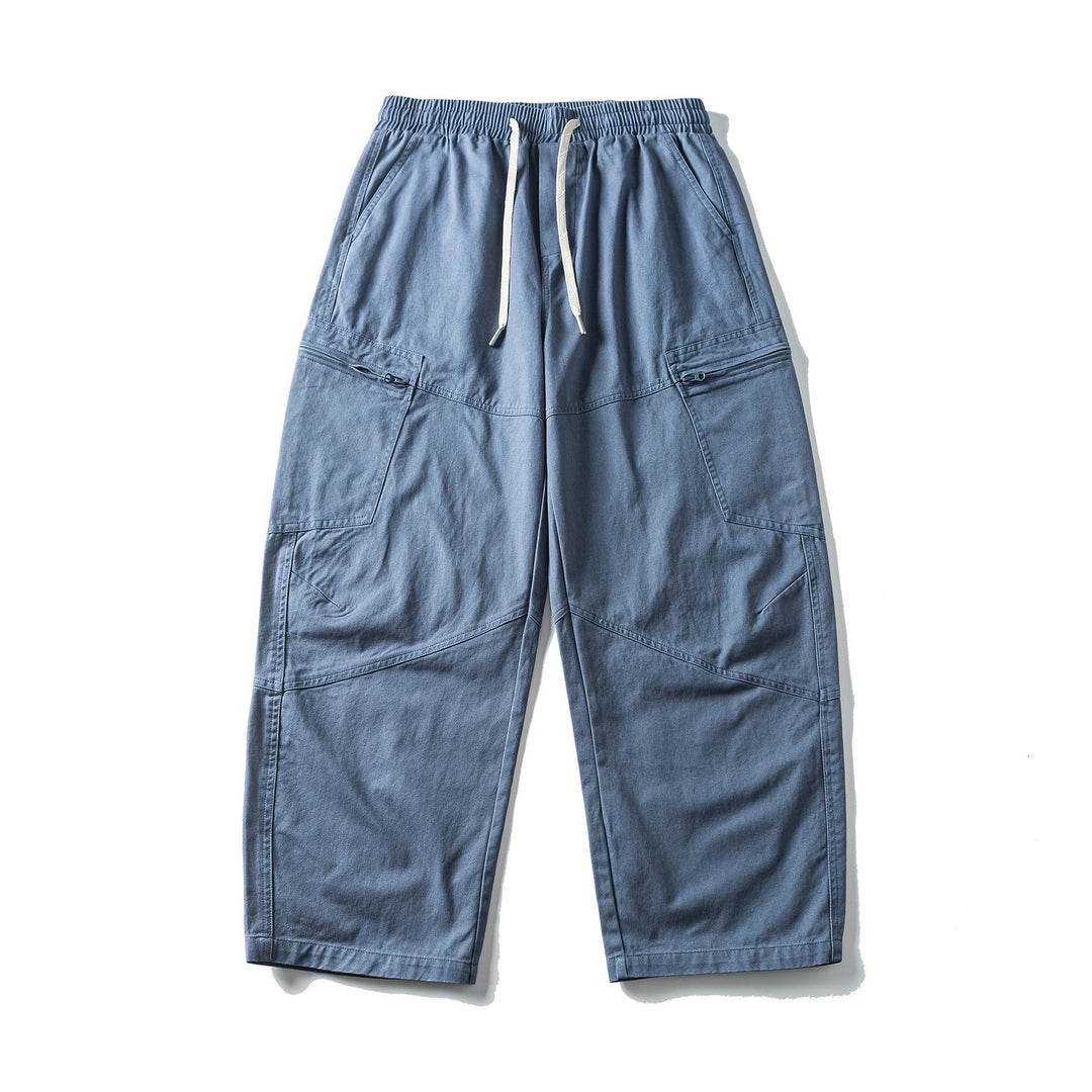 Herren Cropped Cargo-Hose mit elastischem Bund, Tunnelzug und Reißverschlusstaschen Nord Taschen