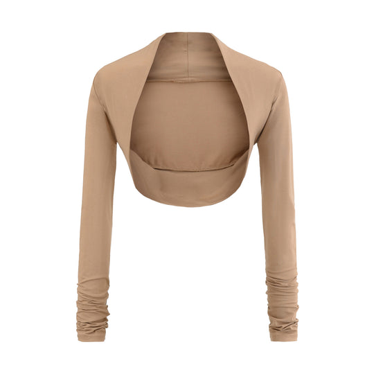 Damen Kurzbolero‑Shrug mit gerafften Langärmeln Nord Taschen