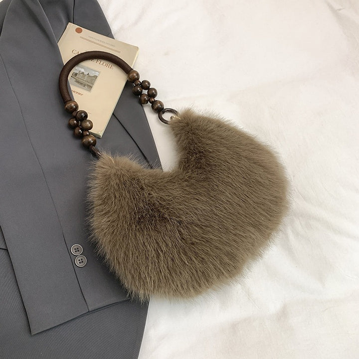 Damen modische Taschenhandtasche mit luxuriösem Pelzbesatz Nord Taschen