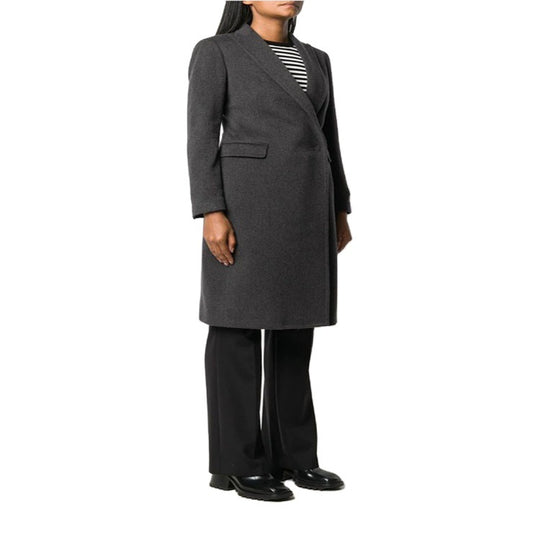 Damen Schlanker Tailoring-Longcoat mit Schalkragen, taillierter Nahtführung und verdeckter Knopfleiste Nord Taschen