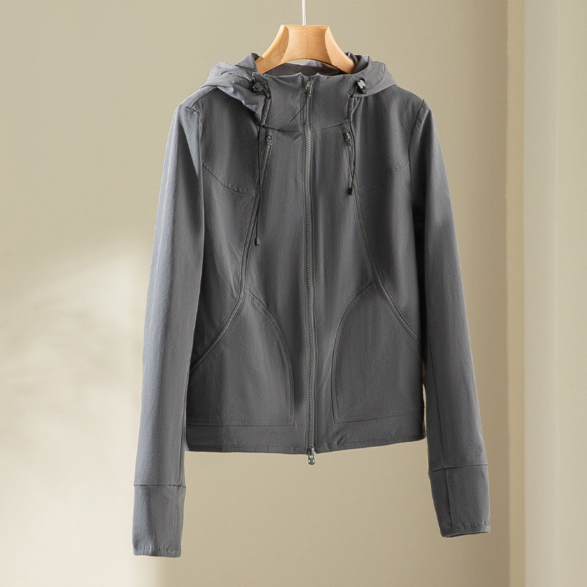 Damen Kapuzen-Softshelljacke mit Zwei-Wege-Reißverschluss und ergonomischer Schnitt Nord Taschen