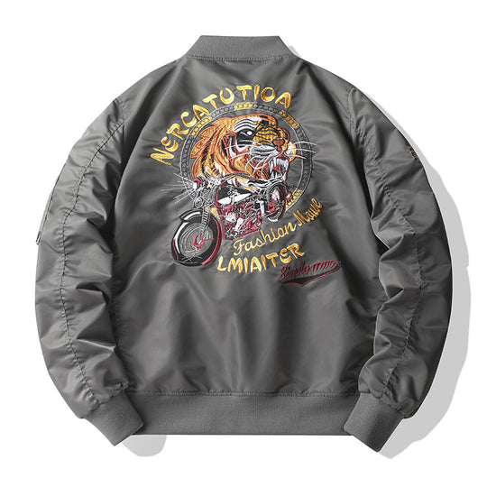 Herren Sportliche Bomberjacke mit vielen detaillierten Patches Nord Taschen