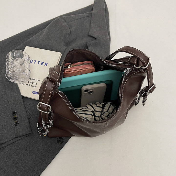 Damen elegante Hobo-Tasche mit verstellbarem Schultergurt und praktischem Anhänger Nord Taschen