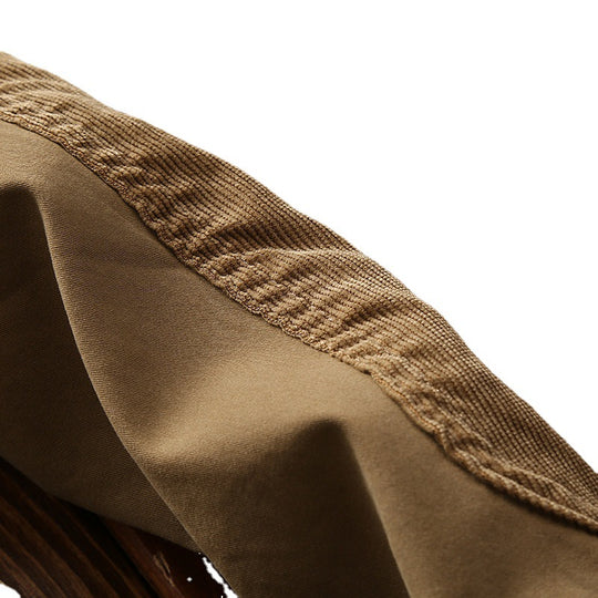 Herren leichte Bomberjacke mit Cord‑Einsätzen, Stehkragen und gerippten Bündchen Nord Taschen