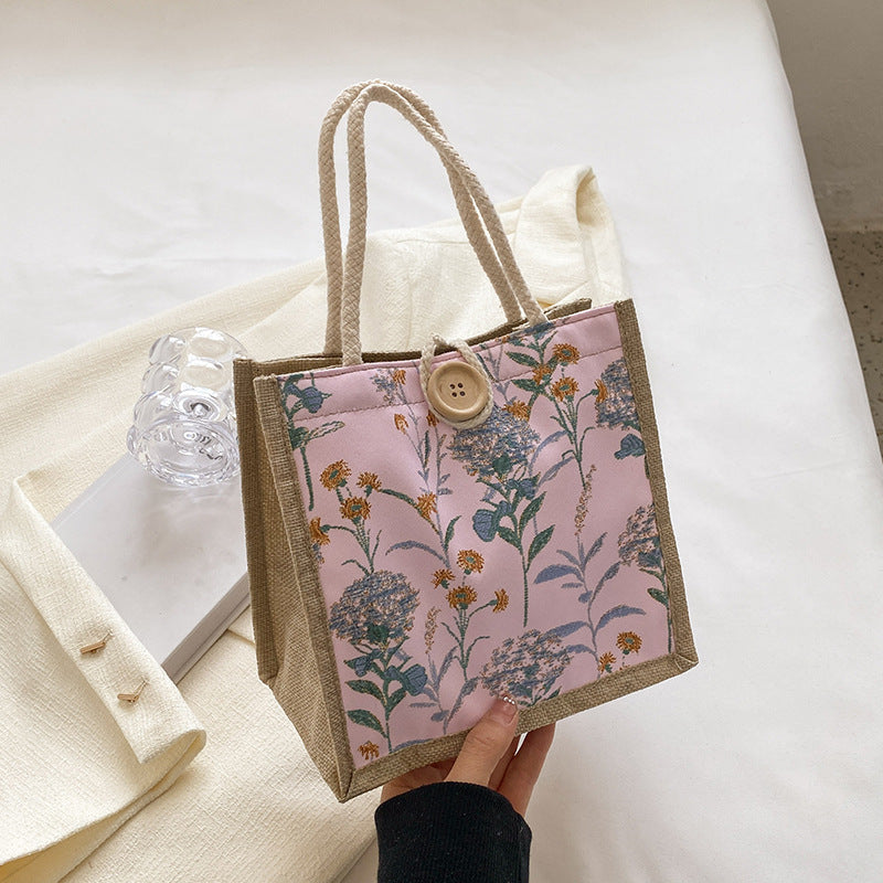 Damen Tragetasche mit floralem Dekor und robusten Materialien Nord Taschen