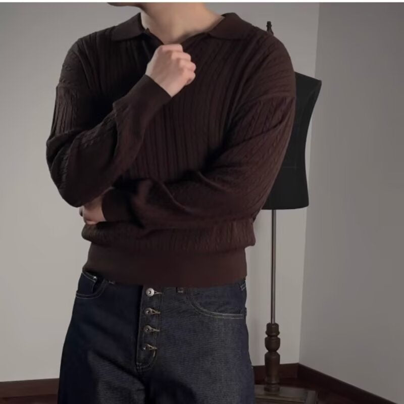 Herren Modischer Strickpullover mit V-Ausschnitt Nord Taschen