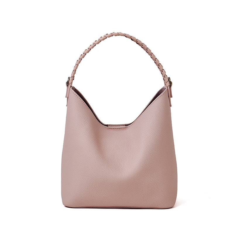 Damen Hobo-Tasche mit geflochtenem Tragegriff und weicher Lederstruktur Nord Taschen
