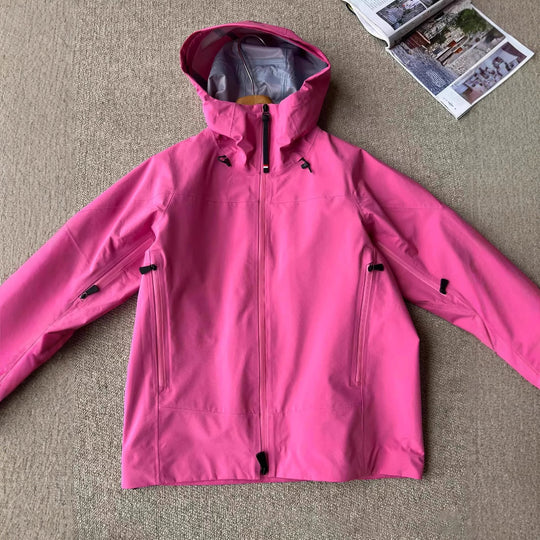 Damen Wasserdichte Kapuzenjacke mit verdecktem Reißverschluss und verstellbarer Kapuze Nord Taschen