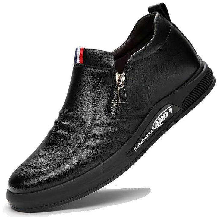 Herren Elegante und komfortable Leder-Slipper mit Reißverschluss