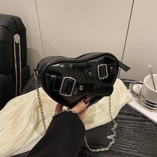 Damen modische Herz-Handtasche mit verstellbarem Kettenriemen Nord Taschen