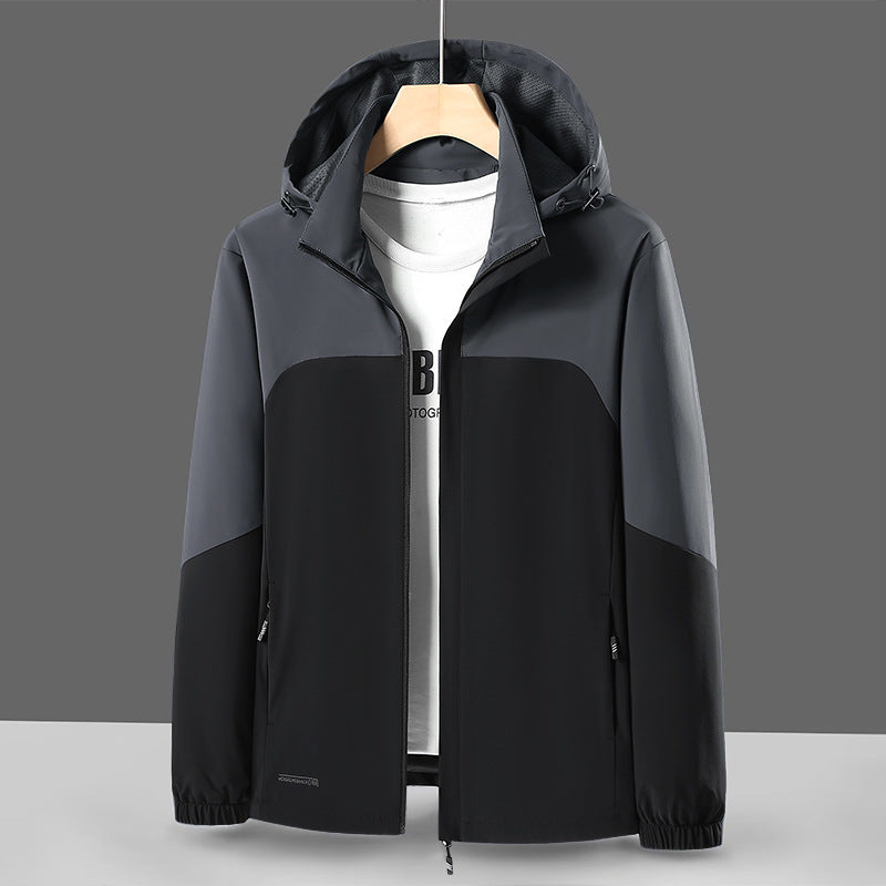 Herren Leichte Softshell-Windjacke mit Kapuze, wasserabweisender Membran und Reißverschlusstaschen Nord Taschen