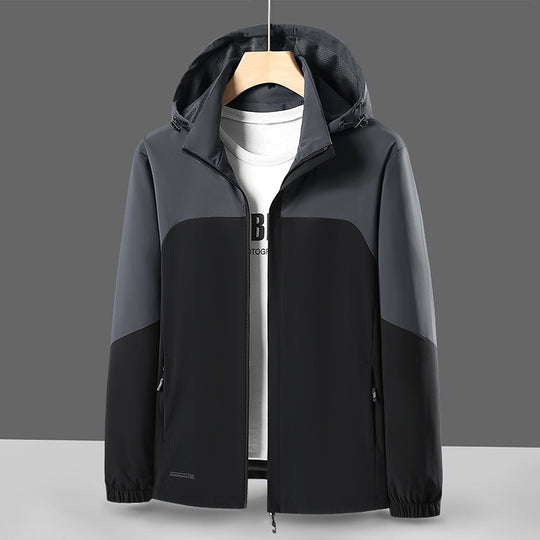 Herren Leichte Softshell-Windjacke mit Kapuze, wasserabweisender Membran und Reißverschlusstaschen Nord Taschen