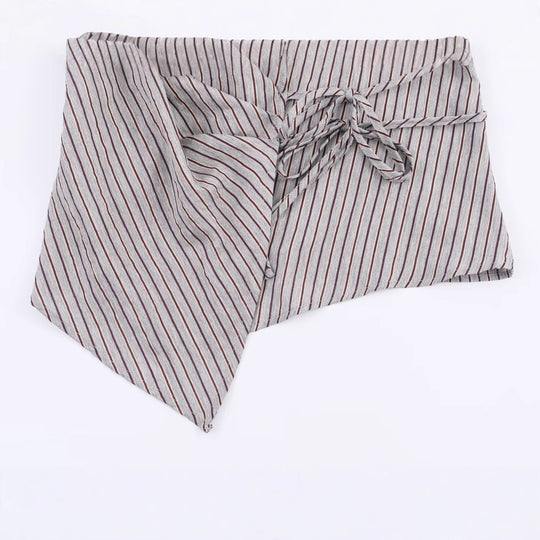Damen 10+ asymmetrische Wickelbluse mit Tunnelzug, Hemdkragen und langen Ärmeln Nord Taschen