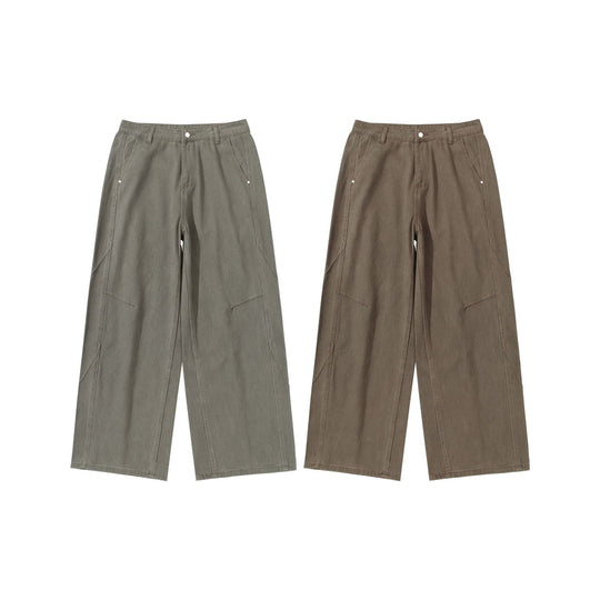 Damen Hochtaillierte Utility-Culotte-Hose mit weitem Bein und aufgesetzten Taschen Nord Taschen