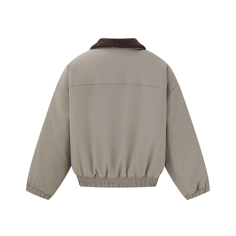 Unisex Boxy Blousonjacke mit Teddykragen und elastischem Saum Nord Taschen